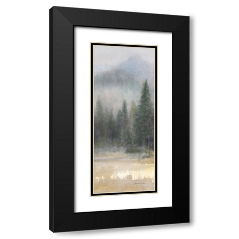 Misty Pines Panel I Black Modern Wood Framed Art Print with Double Matting by Nai, Danhui