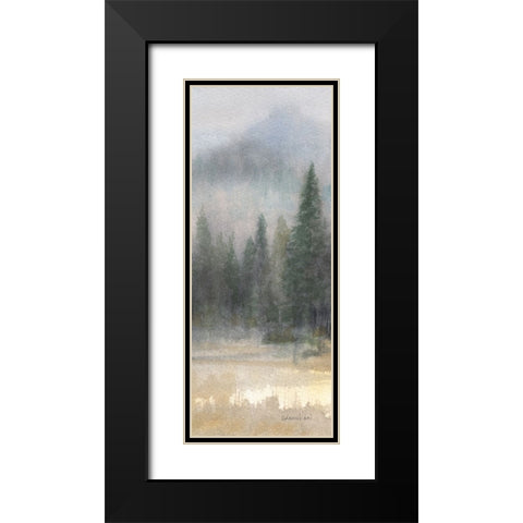 Misty Pines Panel I Black Modern Wood Framed Art Print with Double Matting by Nai, Danhui