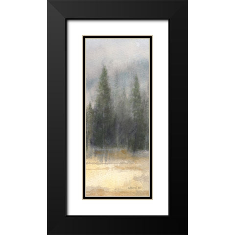 Misty Pines Panel II Black Modern Wood Framed Art Print with Double Matting by Nai, Danhui