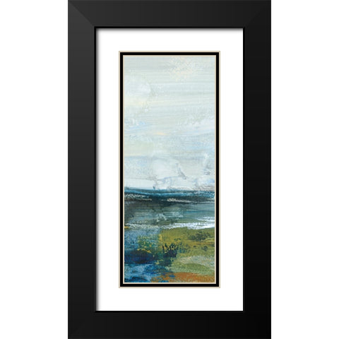 Morning Seascape Panel I Black Modern Wood Framed Art Print with Double Matting by Vassileva, Silvia