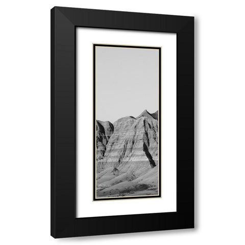 Badlands BW Panel II Black Modern Wood Framed Art Print with Double Matting by Larson, Nathan