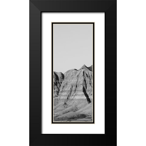 Badlands BW Panel II Black Modern Wood Framed Art Print with Double Matting by Larson, Nathan