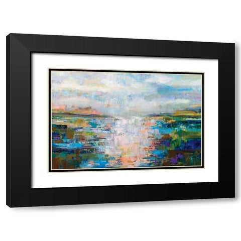 Calm Dawn Black Modern Wood Framed Art Print with Double Matting by Vertentes, Jeanette