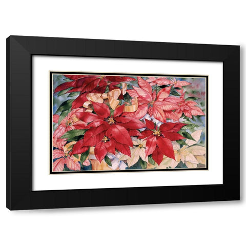Poinsettia Black Modern Wood Framed Art Print with Double Matting by McKenna, Kathleen Parr