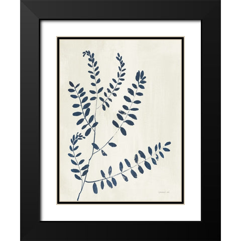 Simple Nature I Indigo Cream Black Modern Wood Framed Art Print with Double Matting by Nai, Danhui