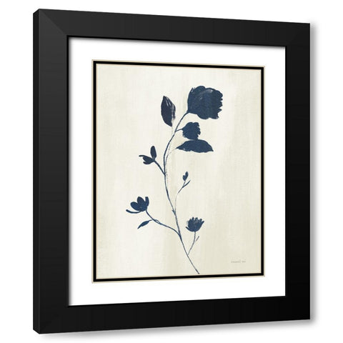 Simple Nature III Indigo Cream Black Modern Wood Framed Art Print with Double Matting by Nai, Danhui