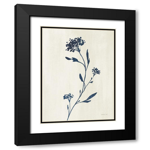 Simple Nature IV Indigo Cream Black Modern Wood Framed Art Print with Double Matting by Nai, Danhui