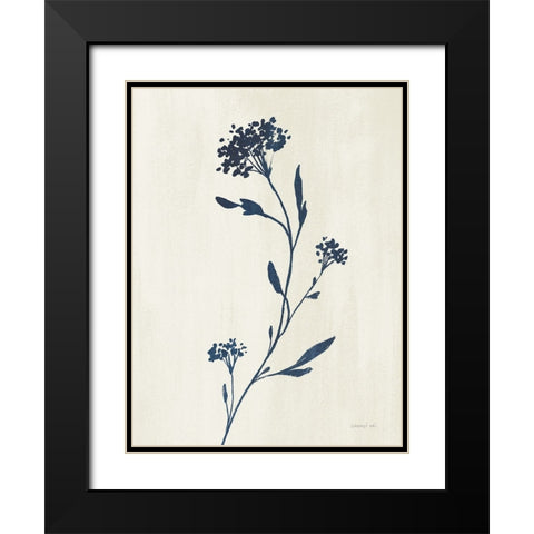 Simple Nature IV Indigo Cream Black Modern Wood Framed Art Print with Double Matting by Nai, Danhui