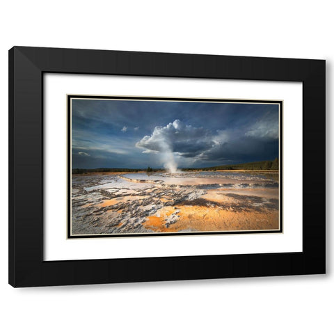 Great Fountain Geyser Black Modern Wood Framed Art Print with Double Matting by Majchrowicz, Alan