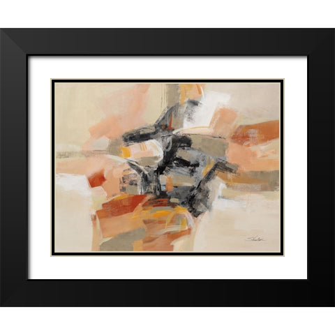 String Melody Black Modern Wood Framed Art Print with Double Matting by Vassileva, Silvia