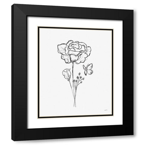 Among Wildflowers II Black Modern Wood Framed Art Print with Double Matting by York, Leah