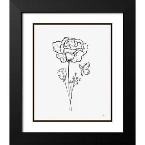 Among Wildflowers II Black Modern Wood Framed Art Print with Double Matting by York, Leah