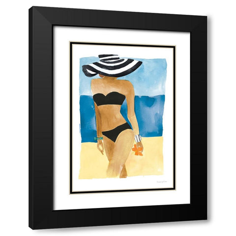 Mallorca Girl No Words Black Modern Wood Framed Art Print with Double Matting by Charro, Mercedes Lopez