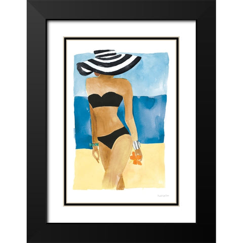 Mallorca Girl No Words Black Modern Wood Framed Art Print with Double Matting by Charro, Mercedes Lopez