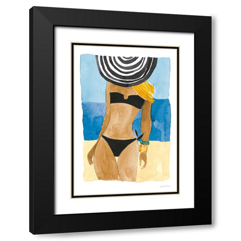 Ipanema Girl No Words Black Modern Wood Framed Art Print with Double Matting by Charro, Mercedes Lopez