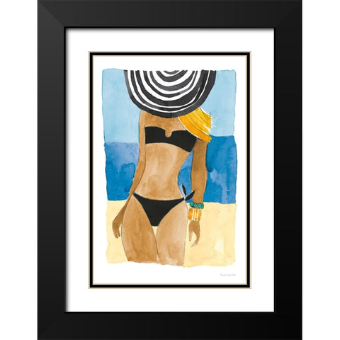 Ipanema Girl No Words Black Modern Wood Framed Art Print with Double Matting by Charro, Mercedes Lopez