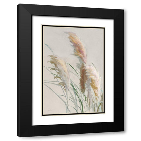 Neutral Pampas Grasses II Black Modern Wood Framed Art Print with Double Matting by Nai, Danhui