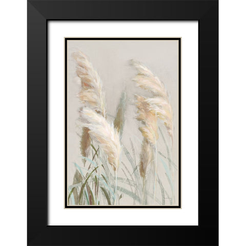 Neutral Pampas Grasses III Black Modern Wood Framed Art Print with Double Matting by Nai, Danhui