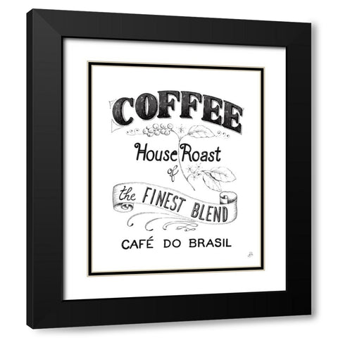 Authentic Coffee IX BW Black Modern Wood Framed Art Print with Double Matting by Brissonnet, Daphne