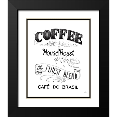 Authentic Coffee IX BW Black Modern Wood Framed Art Print with Double Matting by Brissonnet, Daphne