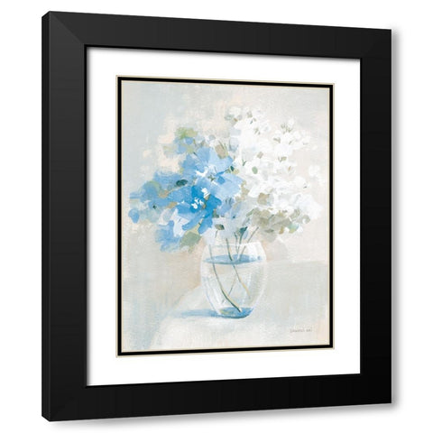 Vintage Bouquet I Black Modern Wood Framed Art Print with Double Matting by Nai, Danhui