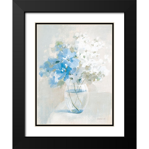 Vintage Bouquet I Black Modern Wood Framed Art Print with Double Matting by Nai, Danhui