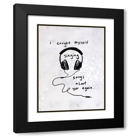 Turn it Up V Black Modern Wood Framed Art Print with Double Matting by Youngstrom, Kent