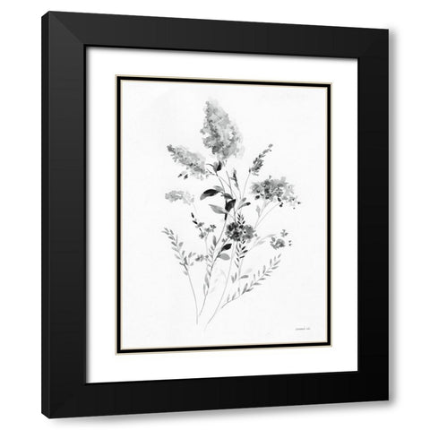 Artisan Florals II Black Modern Wood Framed Art Print with Double Matting by Nai, Danhui