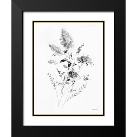 Artisan Florals II Black Modern Wood Framed Art Print with Double Matting by Nai, Danhui