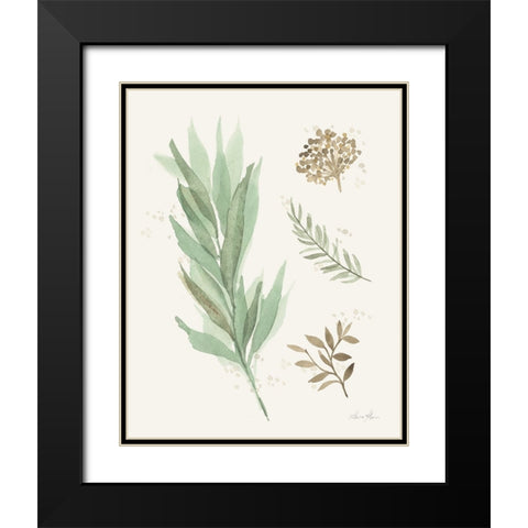 Leaf and Stem I Black Modern Wood Framed Art Print with Double Matting by Horn, Laura