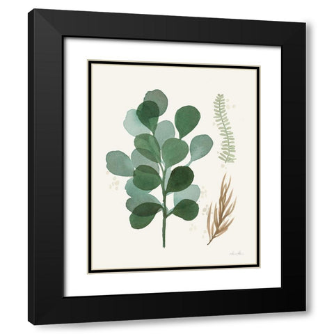 Leaf and Stem II Black Modern Wood Framed Art Print with Double Matting by Horn, Laura
