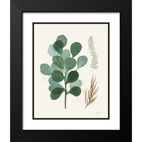 Leaf and Stem II Black Modern Wood Framed Art Print with Double Matting by Horn, Laura