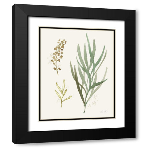 Leaf and Stem III Black Modern Wood Framed Art Print with Double Matting by Horn, Laura