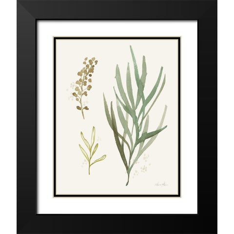 Leaf and Stem III Black Modern Wood Framed Art Print with Double Matting by Horn, Laura