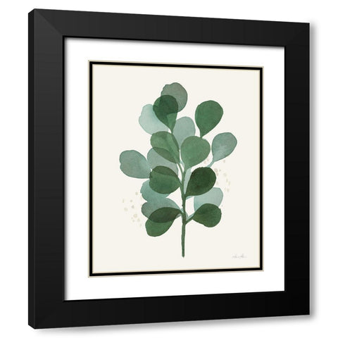 Leaf and Stem V Black Modern Wood Framed Art Print with Double Matting by Horn, Laura