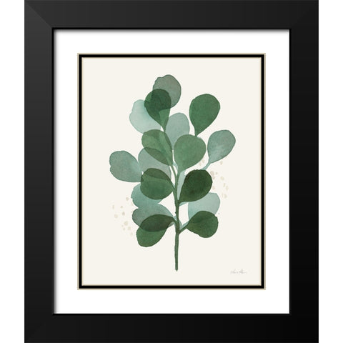 Leaf and Stem V Black Modern Wood Framed Art Print with Double Matting by Horn, Laura