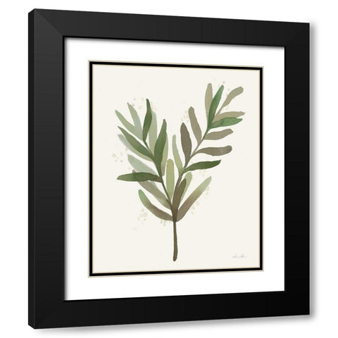 Leaf and Stem VIII Black Modern Wood Framed Art Print with Double Matting by Horn, Laura