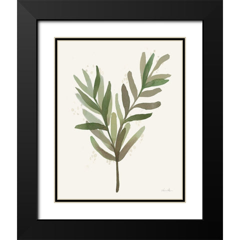 Leaf and Stem VIII Black Modern Wood Framed Art Print with Double Matting by Horn, Laura