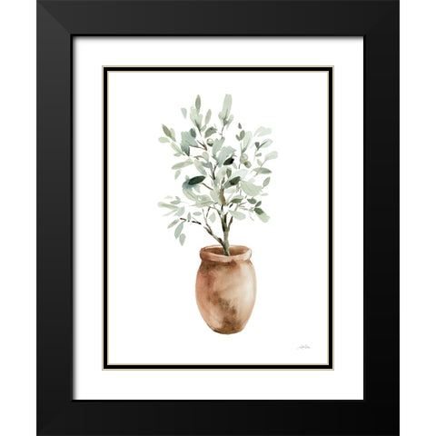 Potted Olive Tree Black Modern Wood Framed Art Print with Double Matting by Pete, Katrina