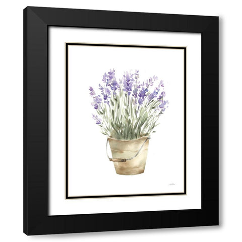 Potted Lavender Black Modern Wood Framed Art Print with Double Matting by Pete, Katrina