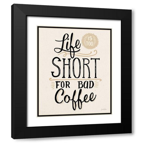 Bad Coffee I Neutral Black Modern Wood Framed Art Print with Double Matting by Penner, Janelle