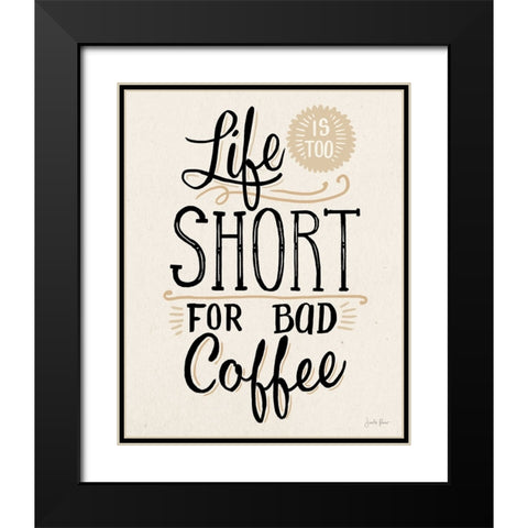 Bad Coffee I Neutral Black Modern Wood Framed Art Print with Double Matting by Penner, Janelle