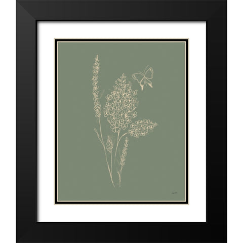 Among Wildflowers I Sage Black Modern Wood Framed Art Print with Double Matting by York, Leah