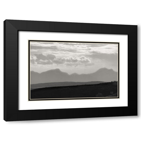 Mountain Layers Black Modern Wood Framed Art Print with Double Matting by Larson, Nathan