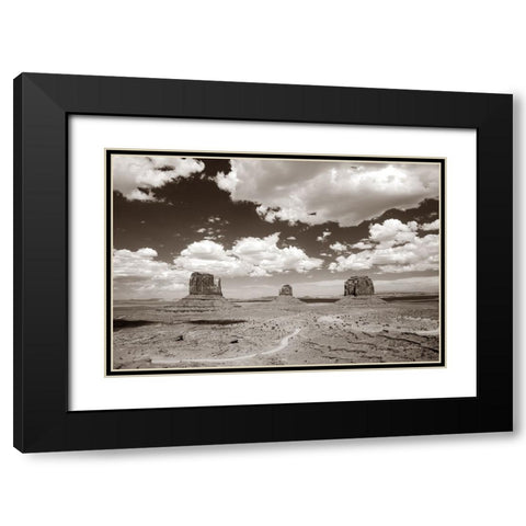 Monument Valley I Sepia Black Modern Wood Framed Art Print with Double Matting by Van Swearingen, Debra