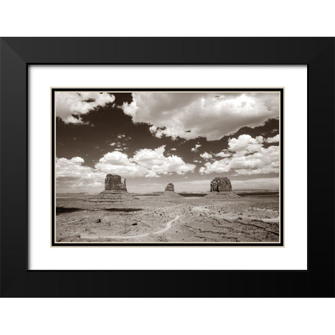 Monument Valley I Sepia Black Modern Wood Framed Art Print with Double Matting by Van Swearingen, Debra