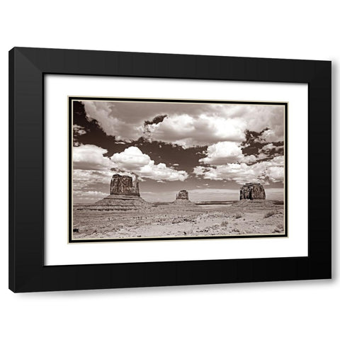 Monument Valley III Sepia Black Modern Wood Framed Art Print with Double Matting by Van Swearingen, Debra