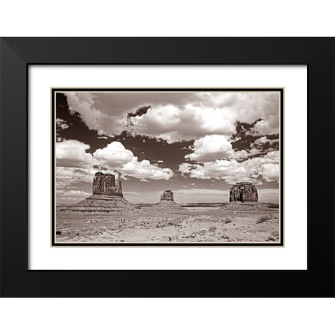 Monument Valley III Sepia Black Modern Wood Framed Art Print with Double Matting by Van Swearingen, Debra