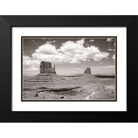Monument Valley IV Sepia Black Modern Wood Framed Art Print with Double Matting by Van Swearingen, Debra