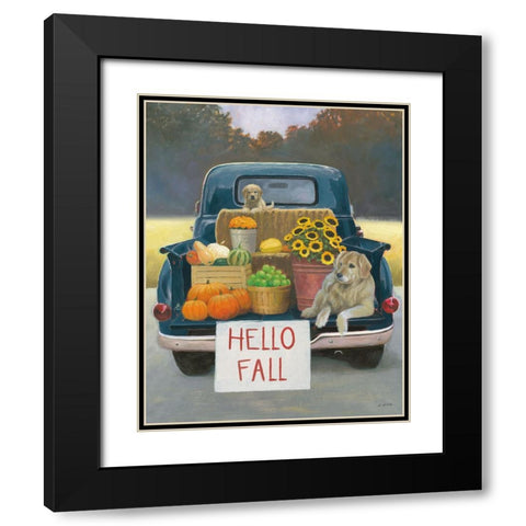 Fall Bounty III Hello Fall Black Modern Wood Framed Art Print with Double Matting by Wiens, James